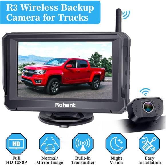 R3 HD 1080P Digital Wireless Backup Camera with 5'' Monitor License Plate Hitch - Picture 6 of 6